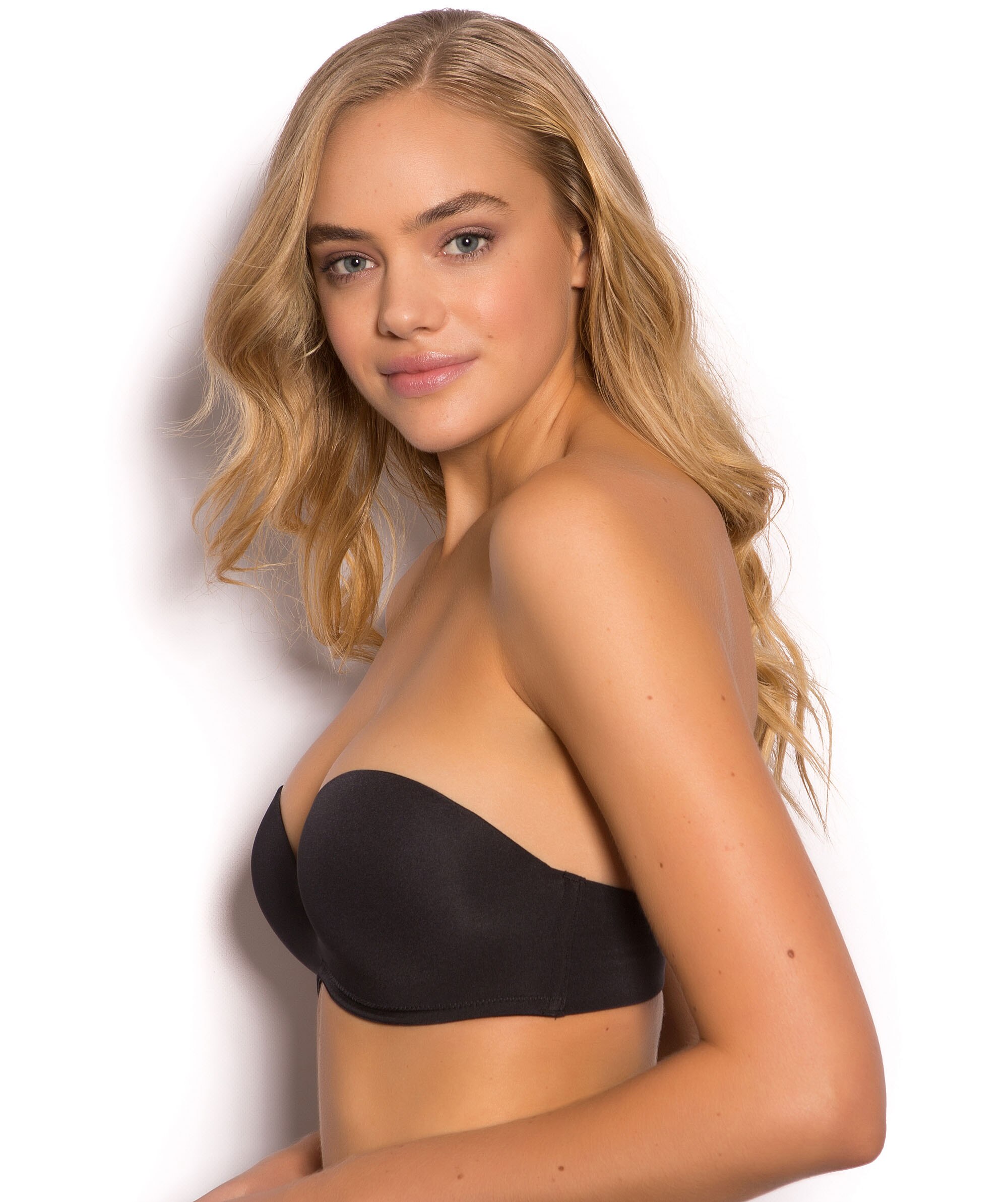 Extreme Cleavage Strapless Double Push Up Bra - Black