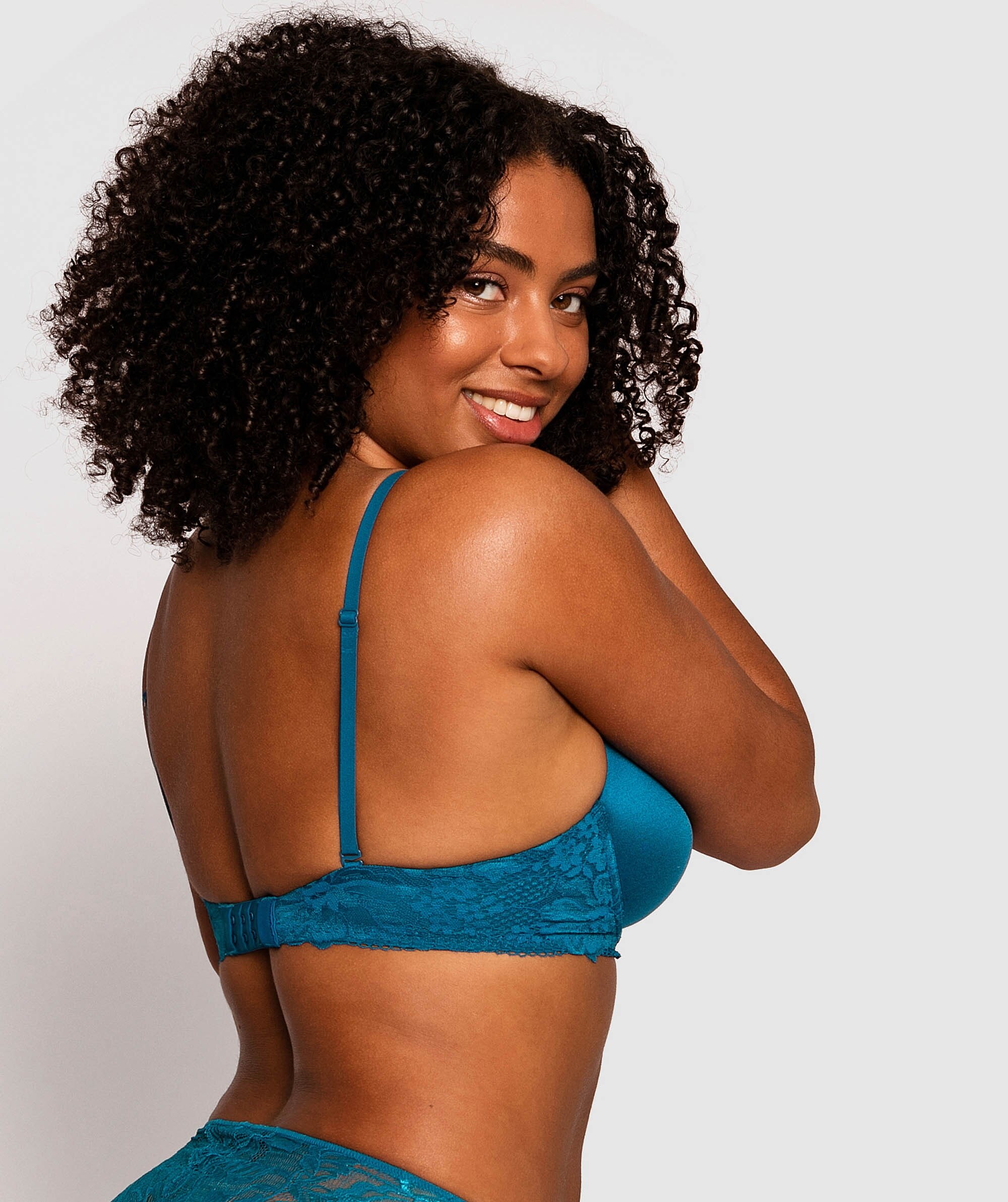 Body Bliss Lace 2nd Gen Plunge Double Push Up - Teal 