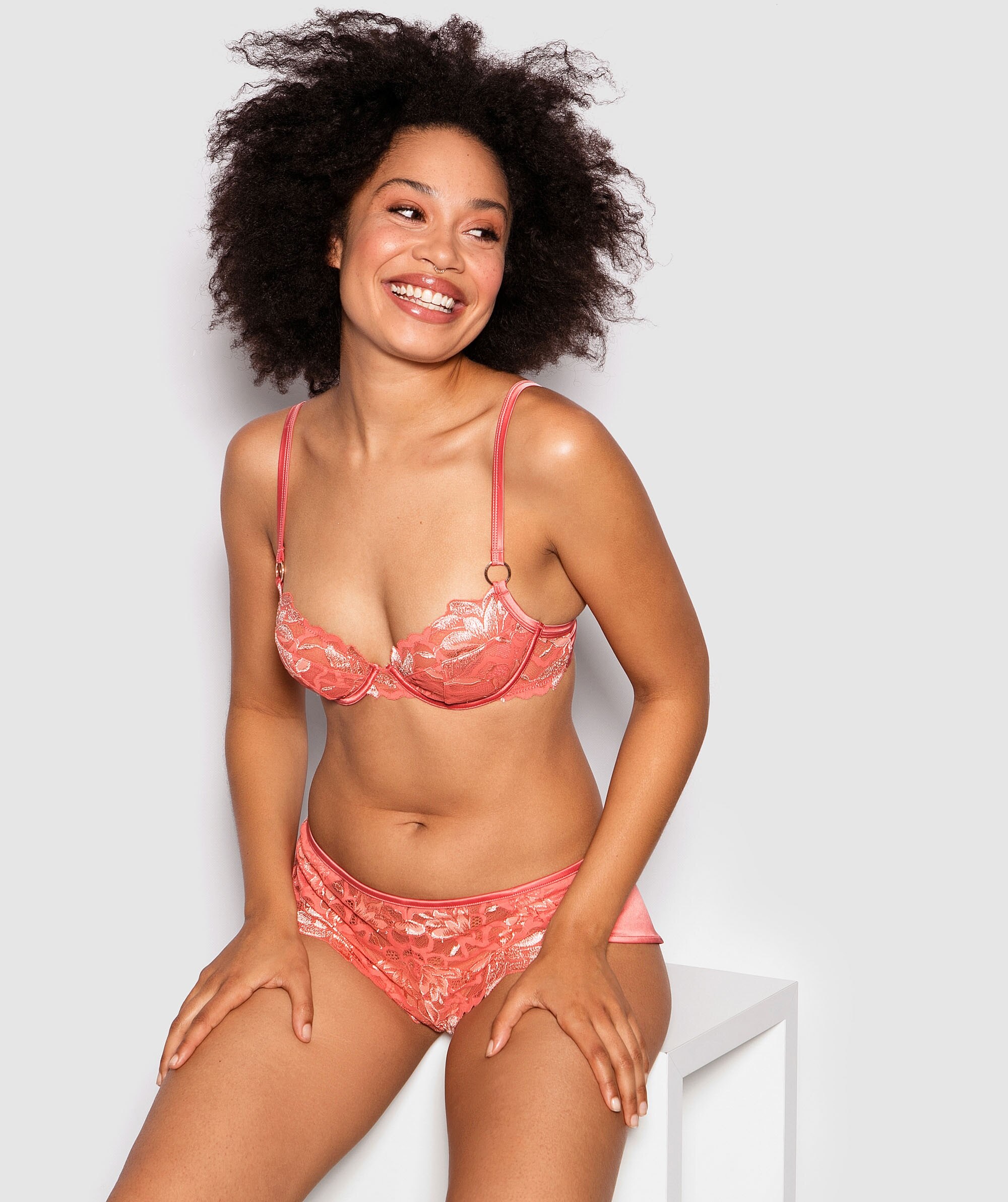 Enchanted Pearl Soft Cup Bra - Rust/Pink 