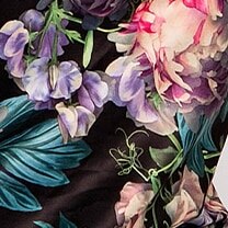 Opulent Mini V Knicker - Floral Print/Dark Blue