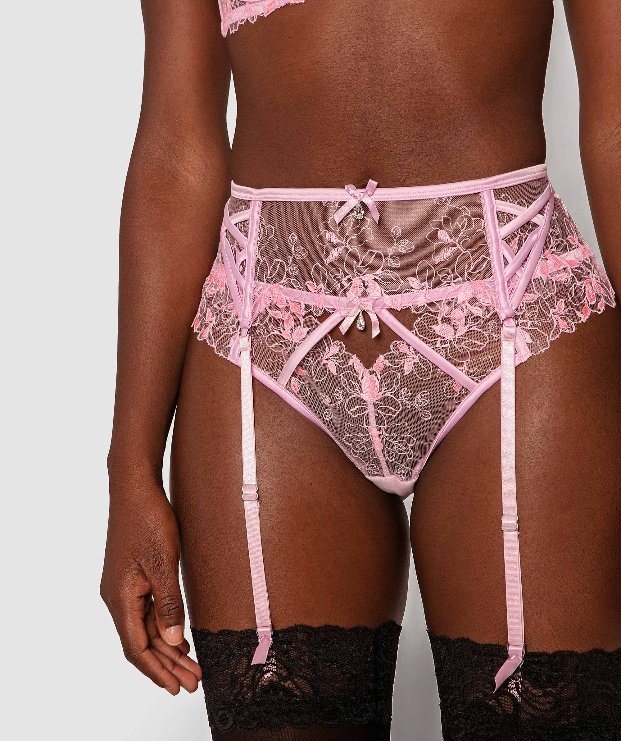 Enchanted Cherry Blossom Avenue Suspender - Lilac/Pink