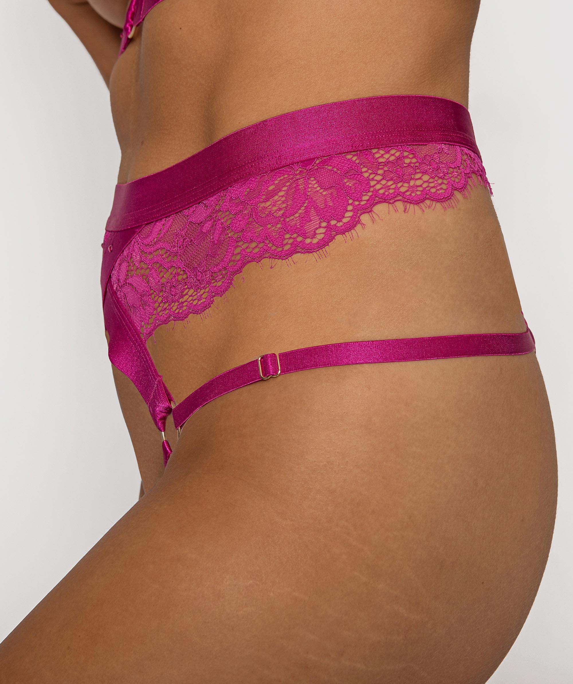 Night Games Feel The Love Crotchless Knicker - Fuchsia Pink