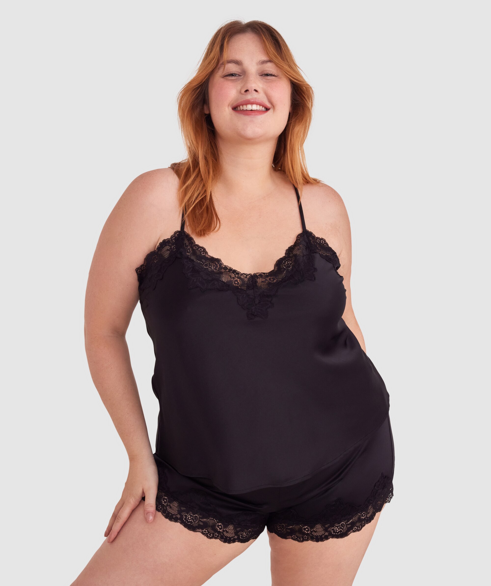Bras N Things Liquid Satin Short Sleeve Black 01324501