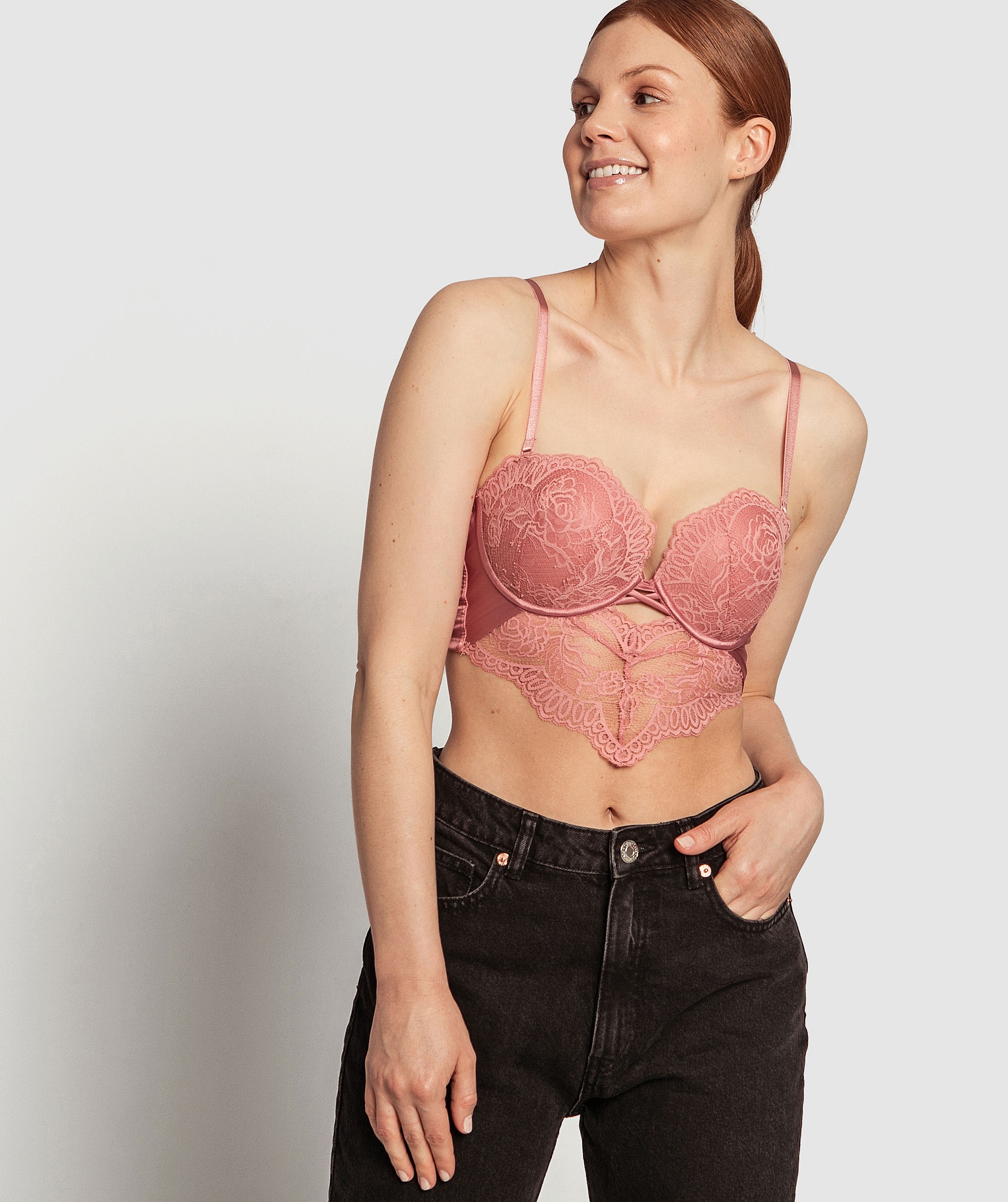 Blanche Push Up Corset - Rose
