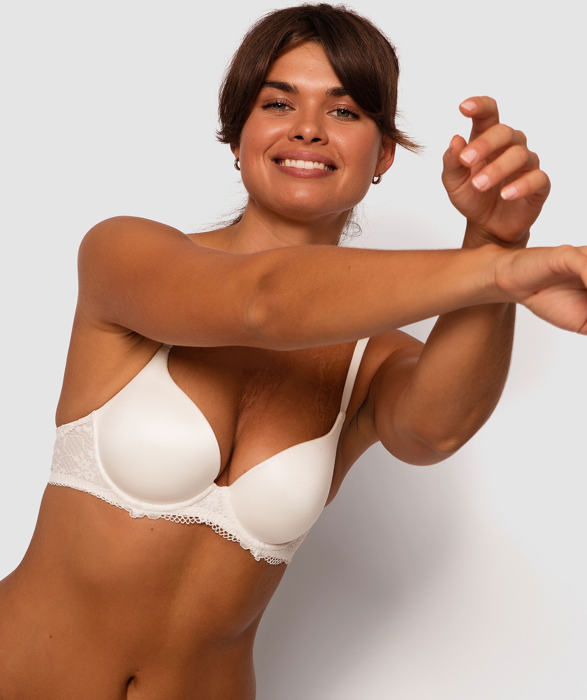 Body Bliss Lace 3/4 Coverage Bra - Ivory