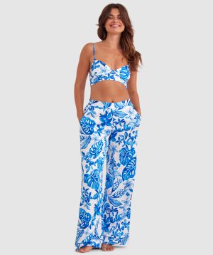 Blue Tropics Long Pant - Cobalt Blue