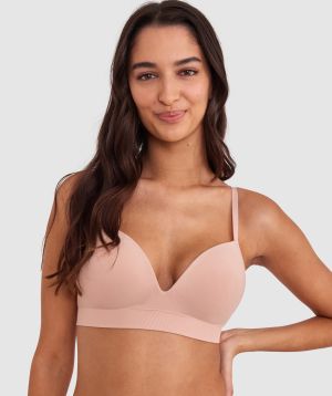 Base Layers Plunge Wirefree Bra - Nude
