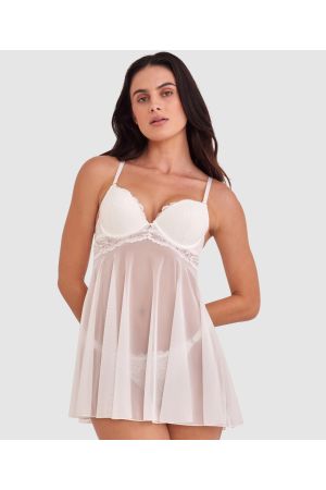 Bethany Essentials Push Up Babydoll - Ivory