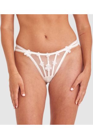 Enchanted Ready To Bloom High Leg G String - Ivory
