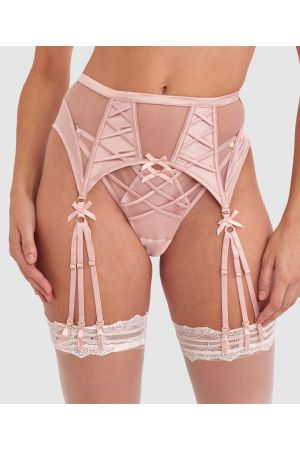 Vamp Bittersweet Waspie Suspender - Blush Pink