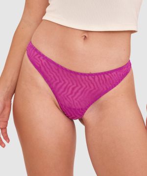 Kitty High Leg G String-Purple