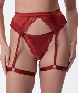 Night Games Sweetest Touch Suspender - Dark Brown