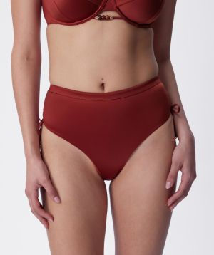 Corsica High Waist Swim Bottom - Rust