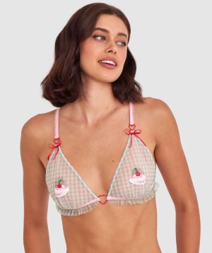 Night Games Bottomless Brunch Bralette - Light Pink/ Mint Green
