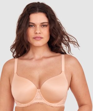 Body Bliss Lace Full Cup Bra - Light Coral