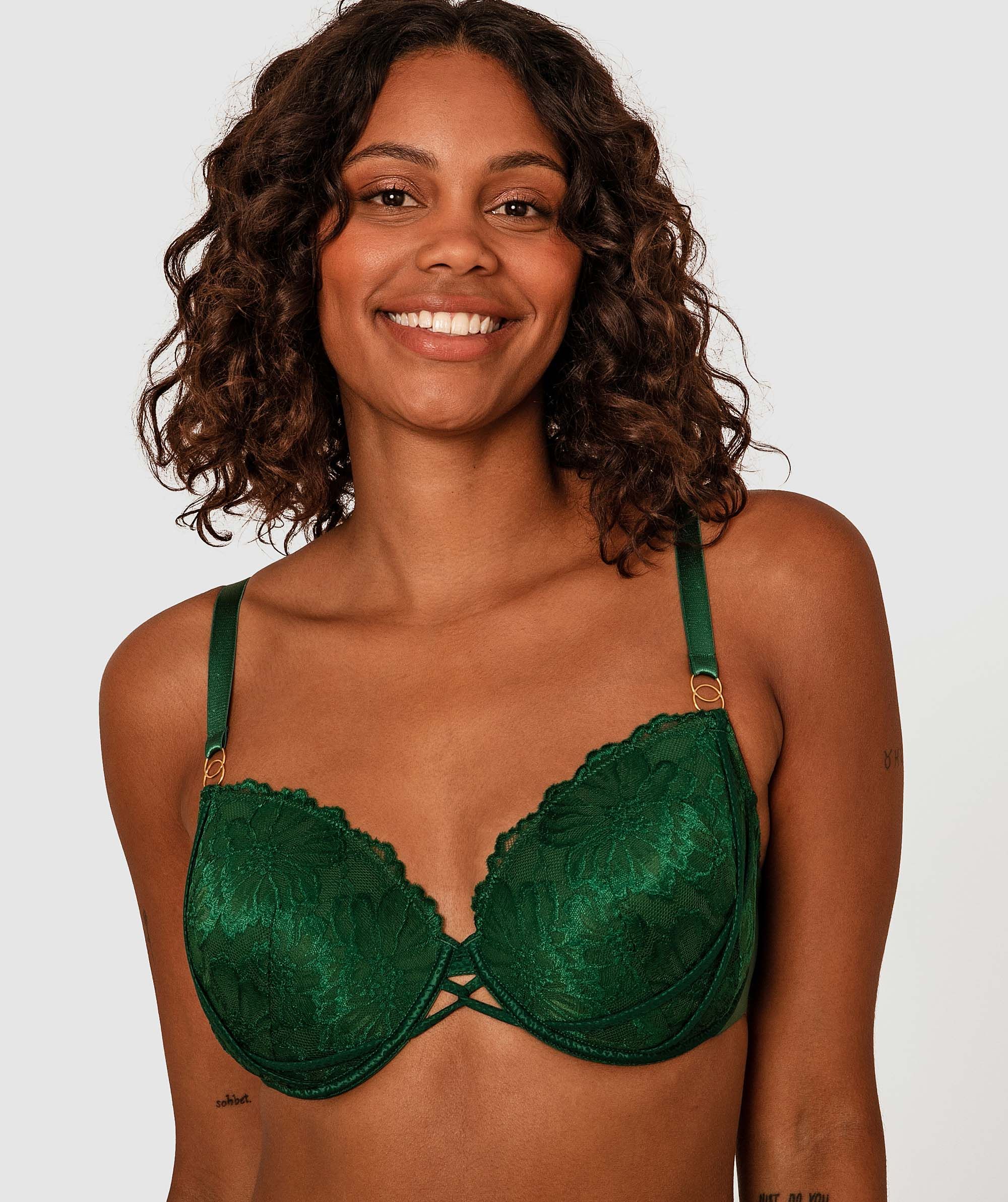 Emerald Green Delicate Underwired Bra Panties Set