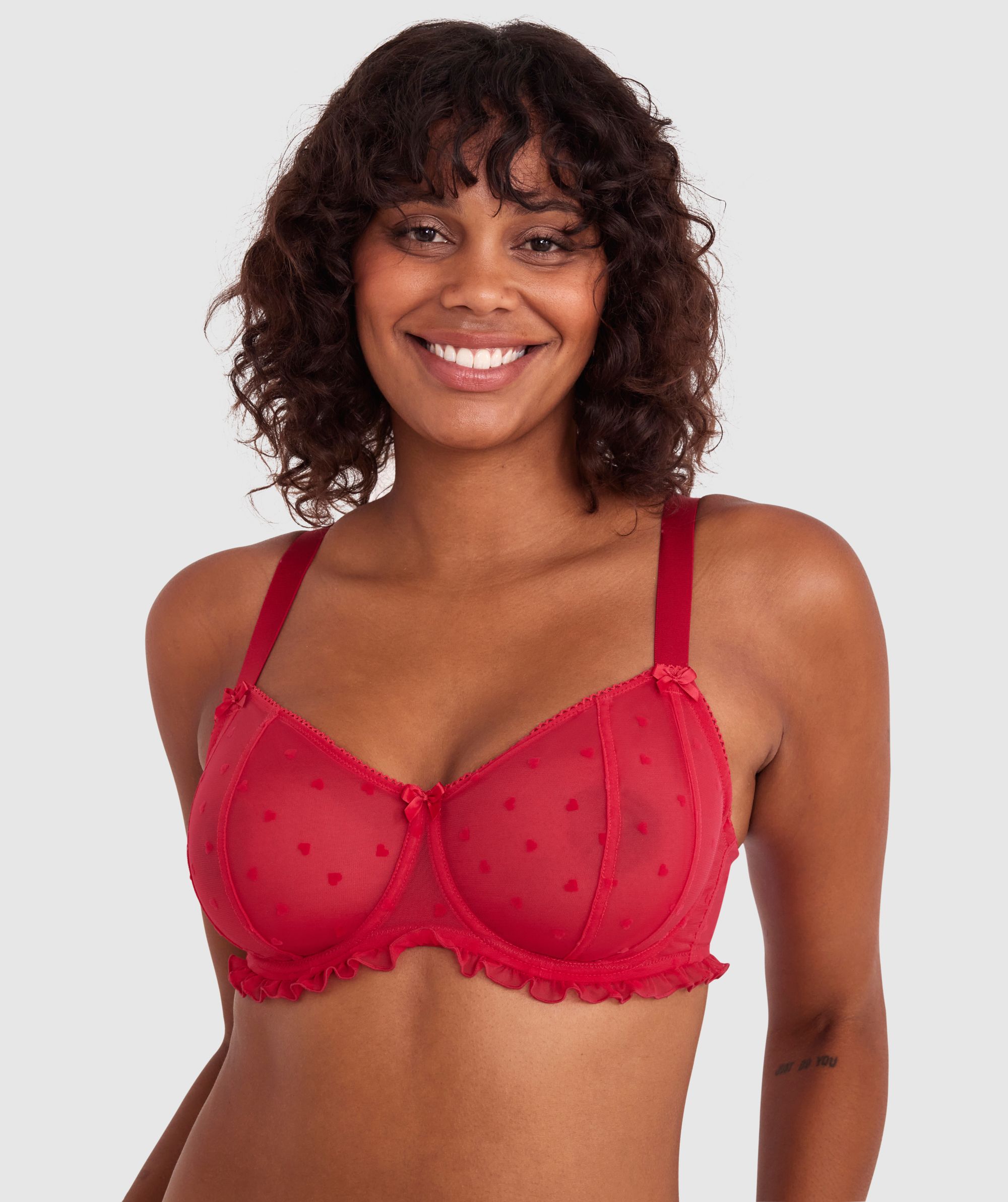 Bras N Things Stolen Hearts Full Coverage Bra - Red