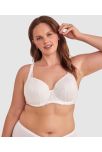 Body Bliss Full Lace Curvy Balconette Bra - Ivory
