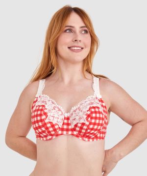 Sapphire Full Coverage Underwire Bra - Red Check