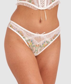Enchanted Moonlight in Vermont Brazilian Knicker - Ivory/Multicolour