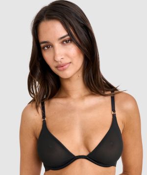 Sexy Basics Underwire Plunge Bra - Black