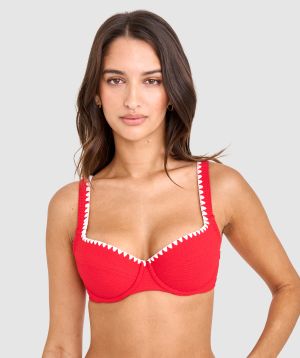 Julianna Push Up Bikini Top - Red