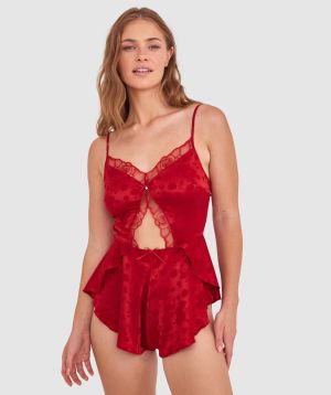 Rosalie Playsuit - Dark Red 2