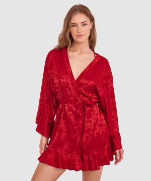 Rosalie Short Wrap - Dark Red 2