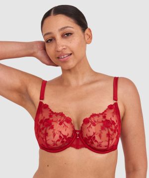 Vamp All Yours Unlined Plunge Bra - Dark Red