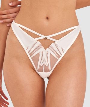Vamp French Kisses High Leg String-Ivory