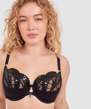 Vamp Vixen Push Up 1/4 Cup Bra - Black