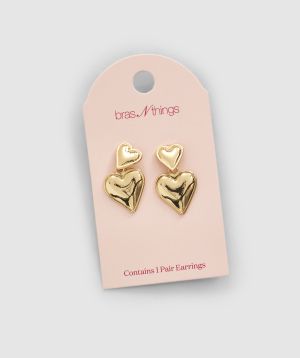 Double Heart Earring - Gold