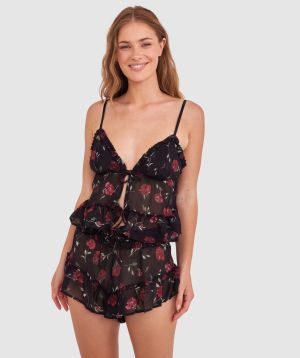 Elain Cami - Print Floral/Black