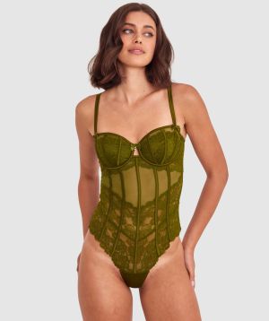 Bethany Underwire Bodysuit - Khaki