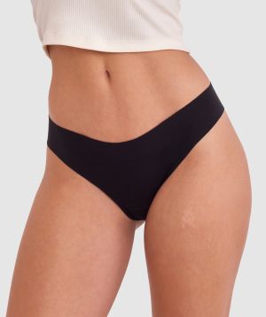 Smooth Comfort Cotton G String - Black