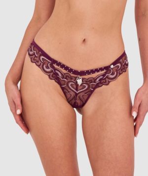 Vamp Love Hurts Brazilian Knicker - Berry