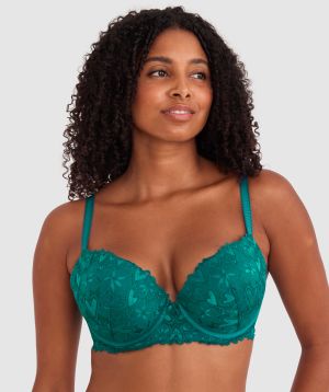 Frankie Lightly Lined Bra - Dark Green