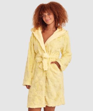 Mila Short Hooded Gown - Light Yellow