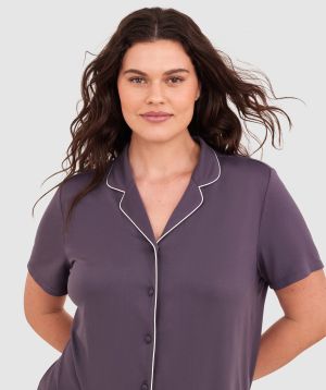 Emilia Short Sleeve Top - Dark Grey