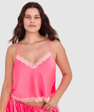 Paris Cami-Hot Pink / Cream