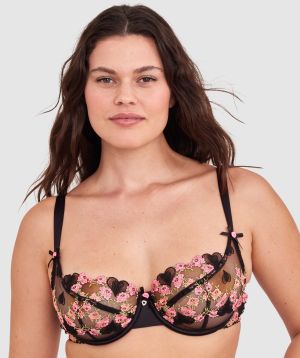 Enchanted Late Night Lovers Bra-Black / Multi