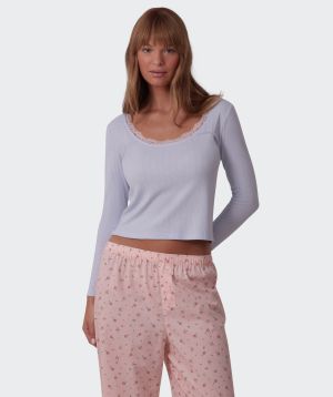 Mix And Match Long Sleeve Top-Light Blue