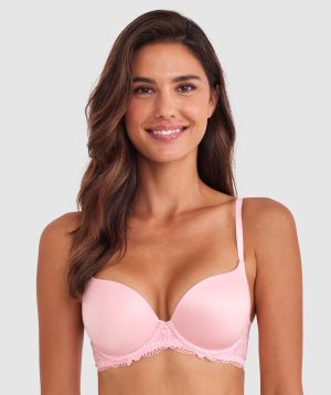 Body Bliss Lace Contour Plunge Bra - Light Pink