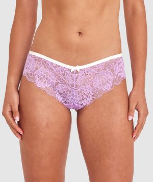 Paloma Brazilian Knicker - Lilac/Ivory