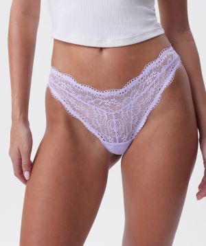 Sara High Leg G String - Lavender