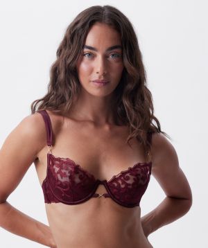 Vamp Yours Truly Push Up 1/4 Cup Bra - Berry