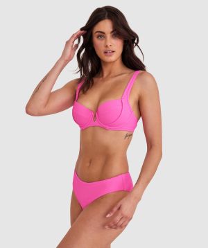 Planet Bliss Swim New Wave Hipster Pant - Hot Pink