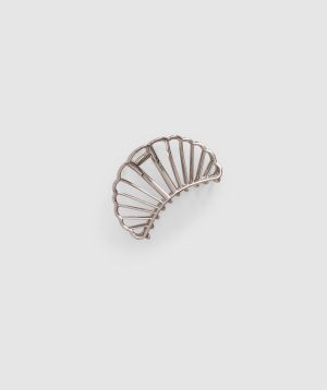 Metal Shell Hair Clip - Silver