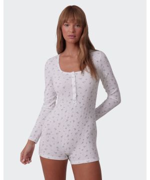 Polly Long Sleeve Romper - Print Ditsy Floral