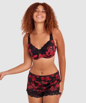 Sapphire Full Cup Bra - Floral Print/Black
